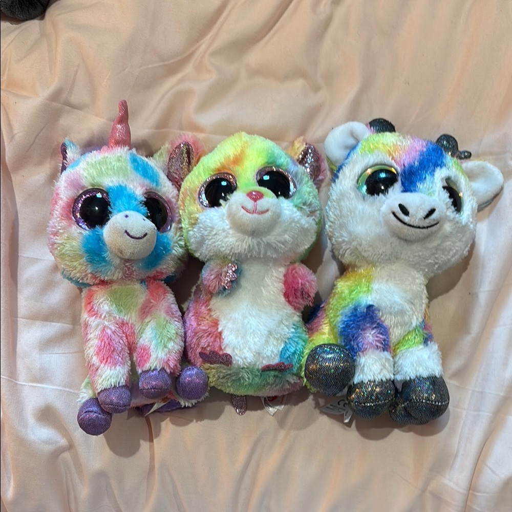 Ty Stuffed Animals - Rainbow Unicorn and Friends